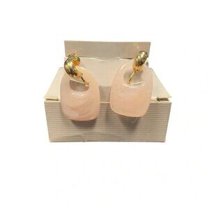 Avon  Pink and Goldtone blush hoop clip Earrings NIB vintage 1987